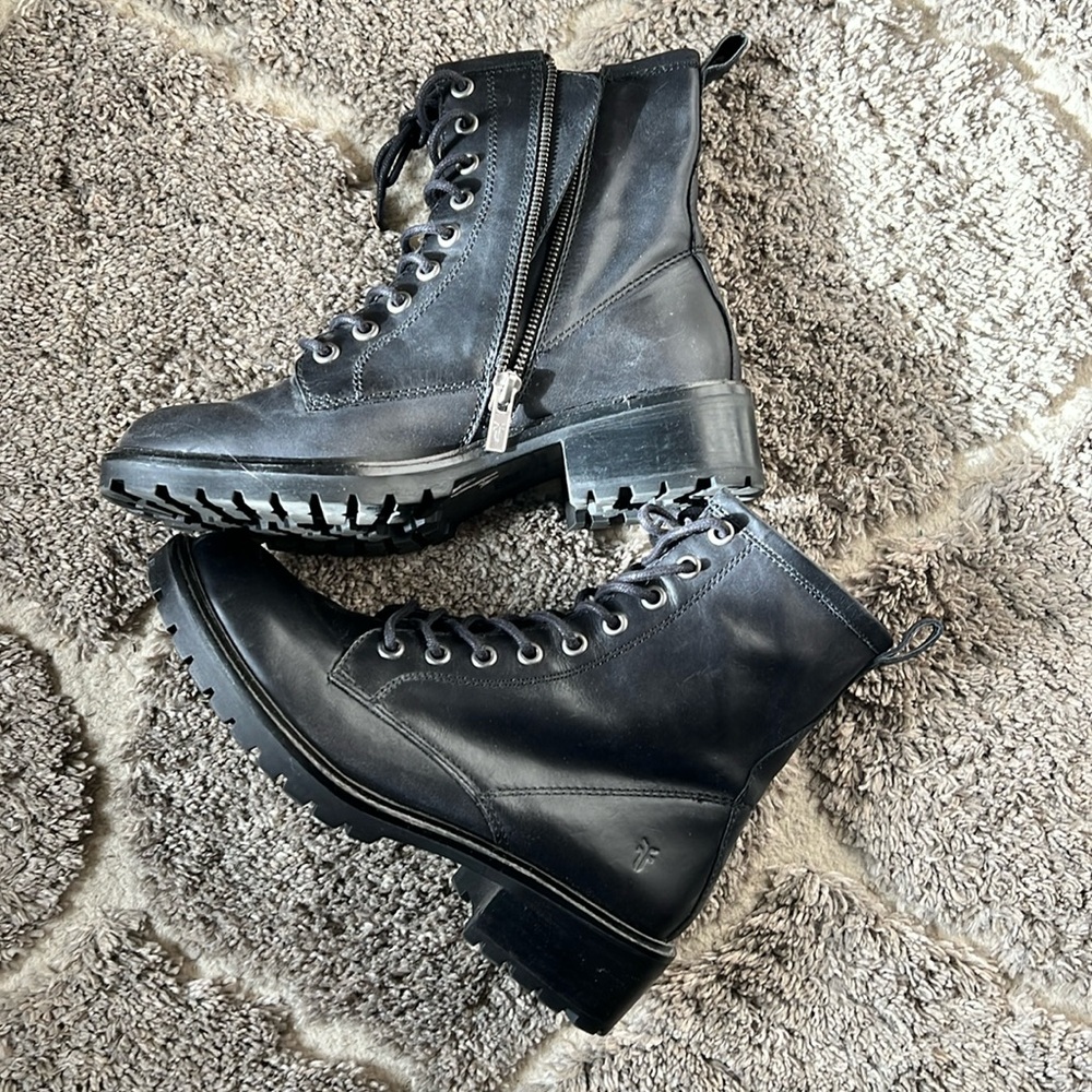Frye black leather boots (worn twice)